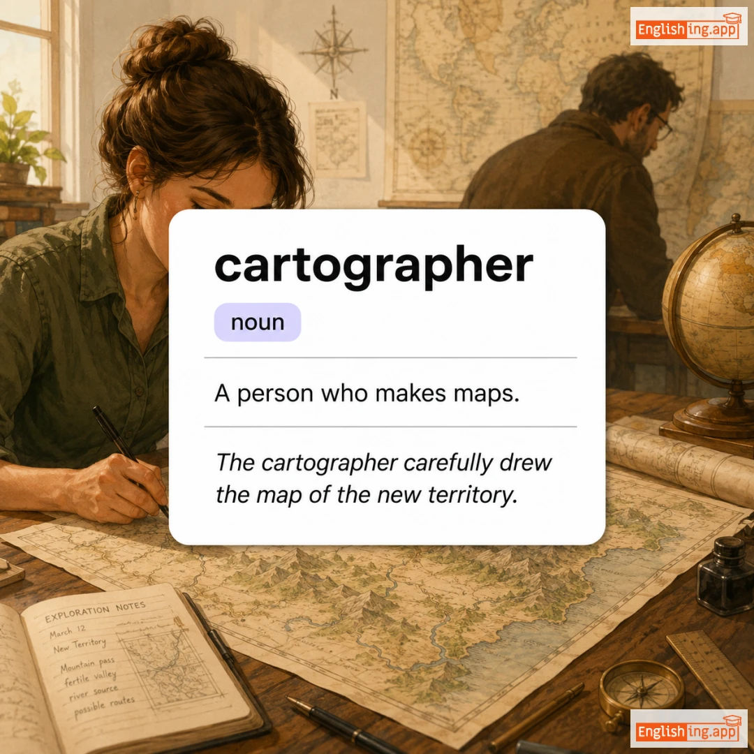 cartographer definition card — visual illustration of the meaning