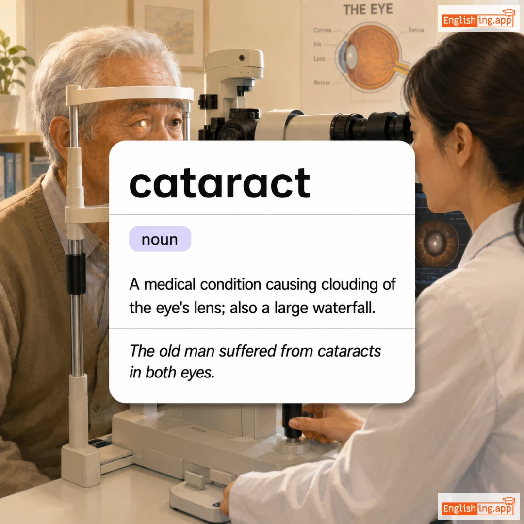 cataract definition card — visual illustration of the meaning