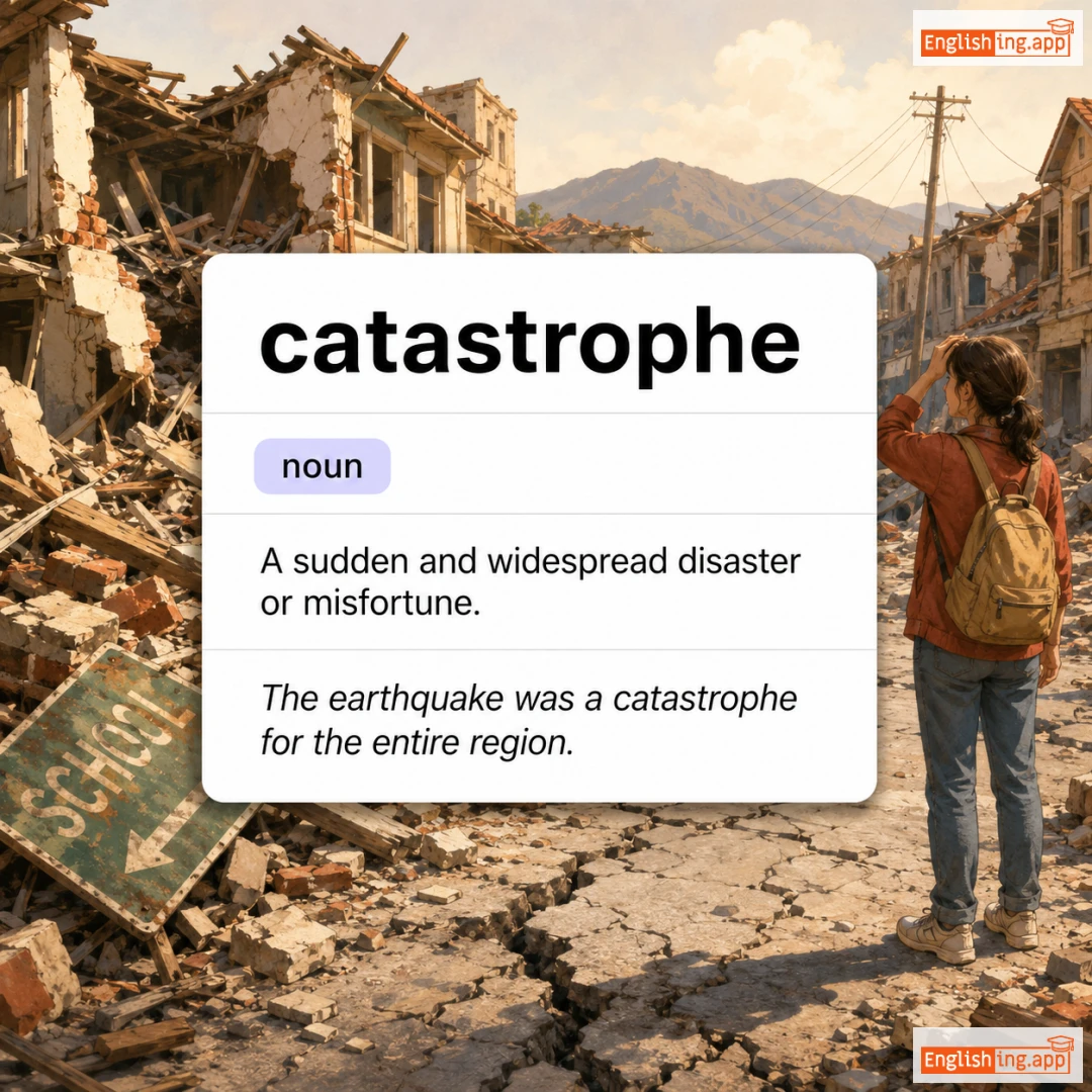 catastrophe definition card — visual illustration of the meaning