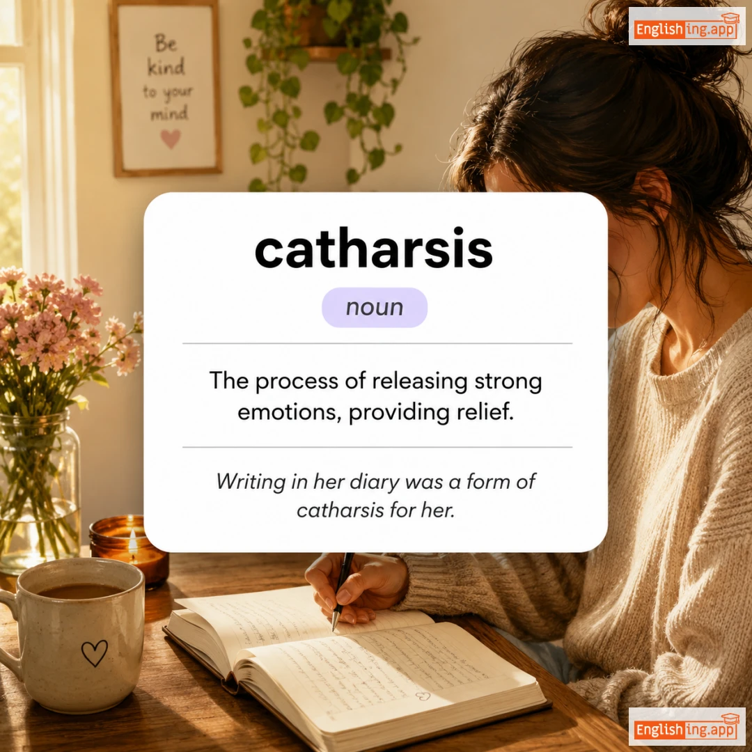 catharsis definition card — visual illustration of the meaning