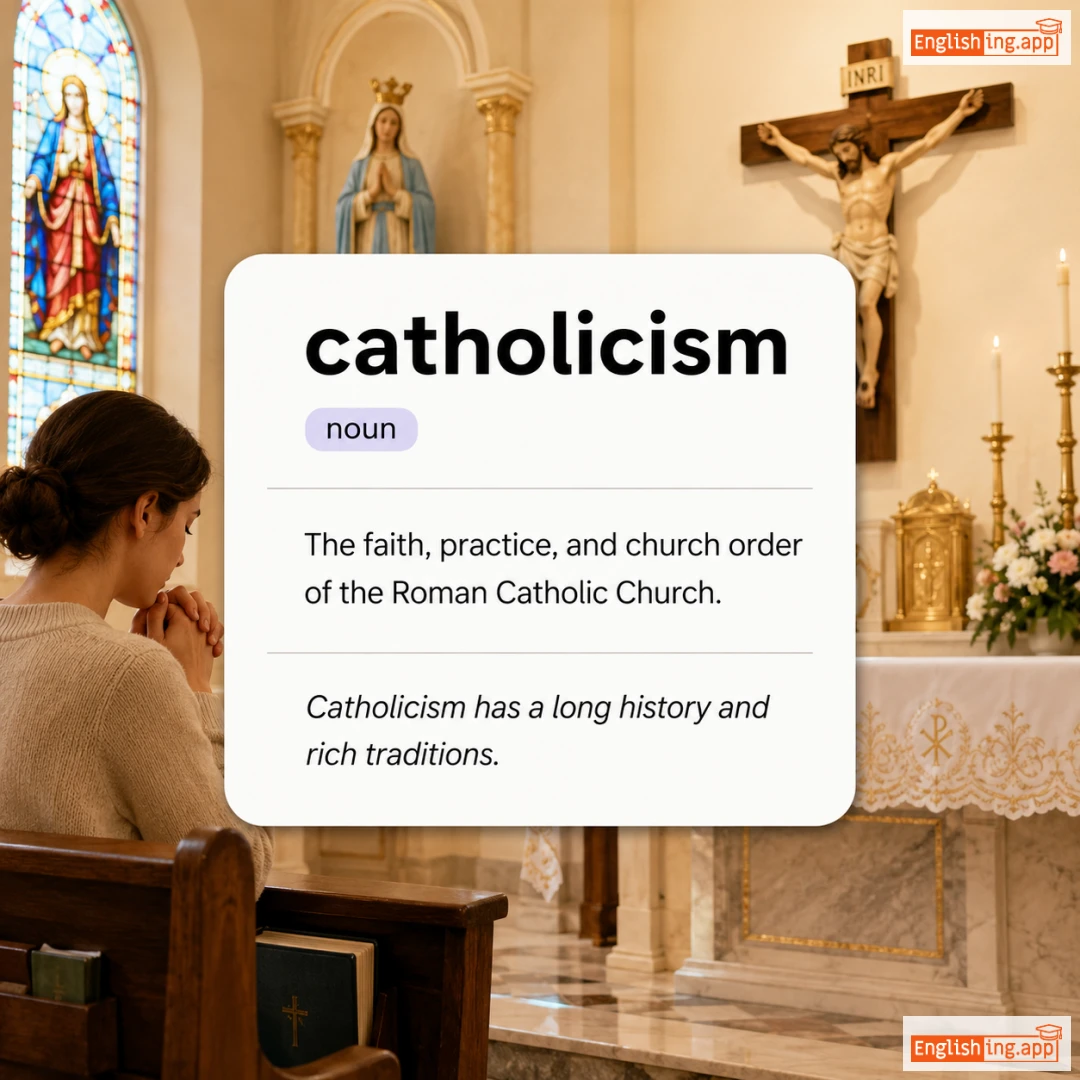 catholicism definition card — visual illustration of the meaning