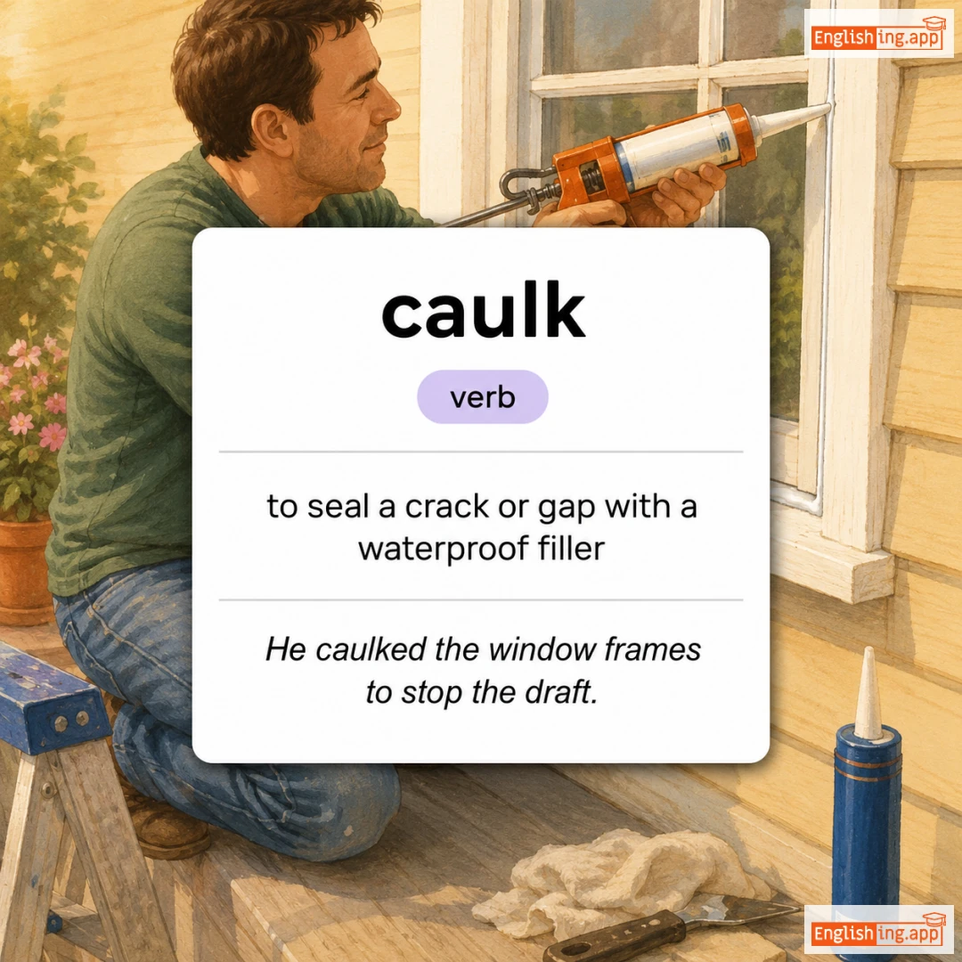 caulk definition card — visual illustration of the meaning