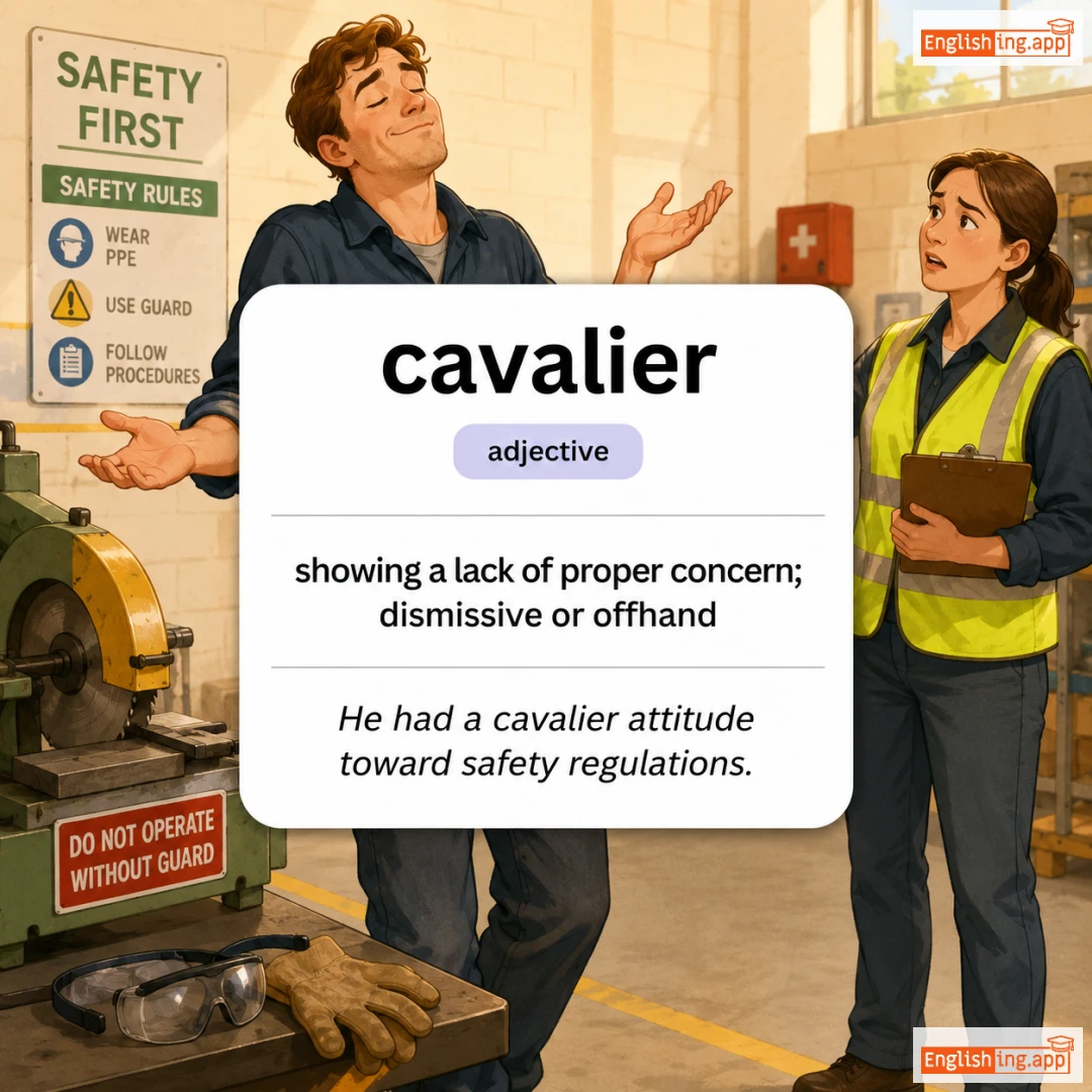 cavalier definition card — visual illustration of the meaning