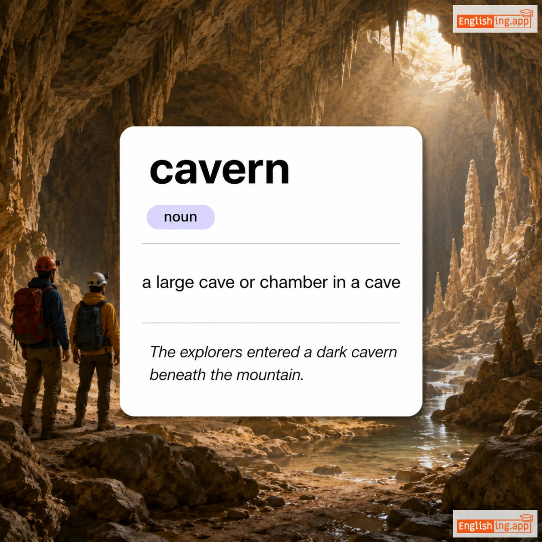 cavern definition card — visual illustration of the meaning