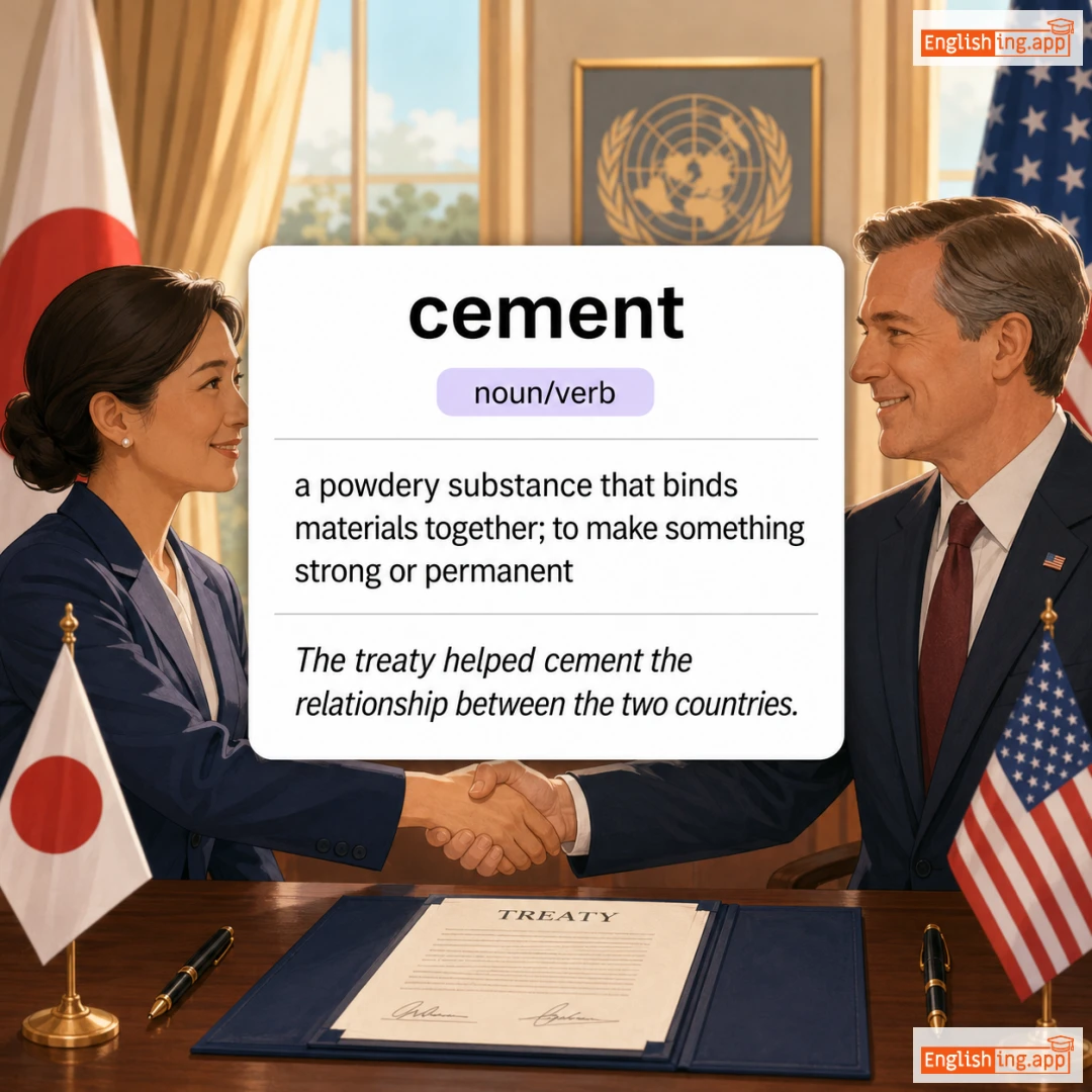 cement definition card — visual illustration of the meaning