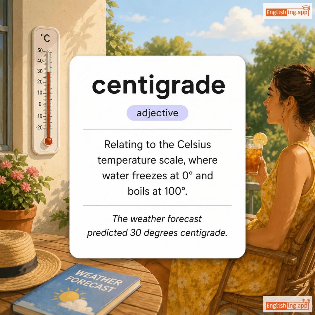 centigrade definition card — visual illustration of the meaning