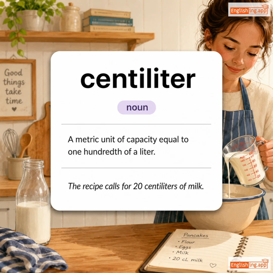 centiliter definition card — visual illustration of the meaning