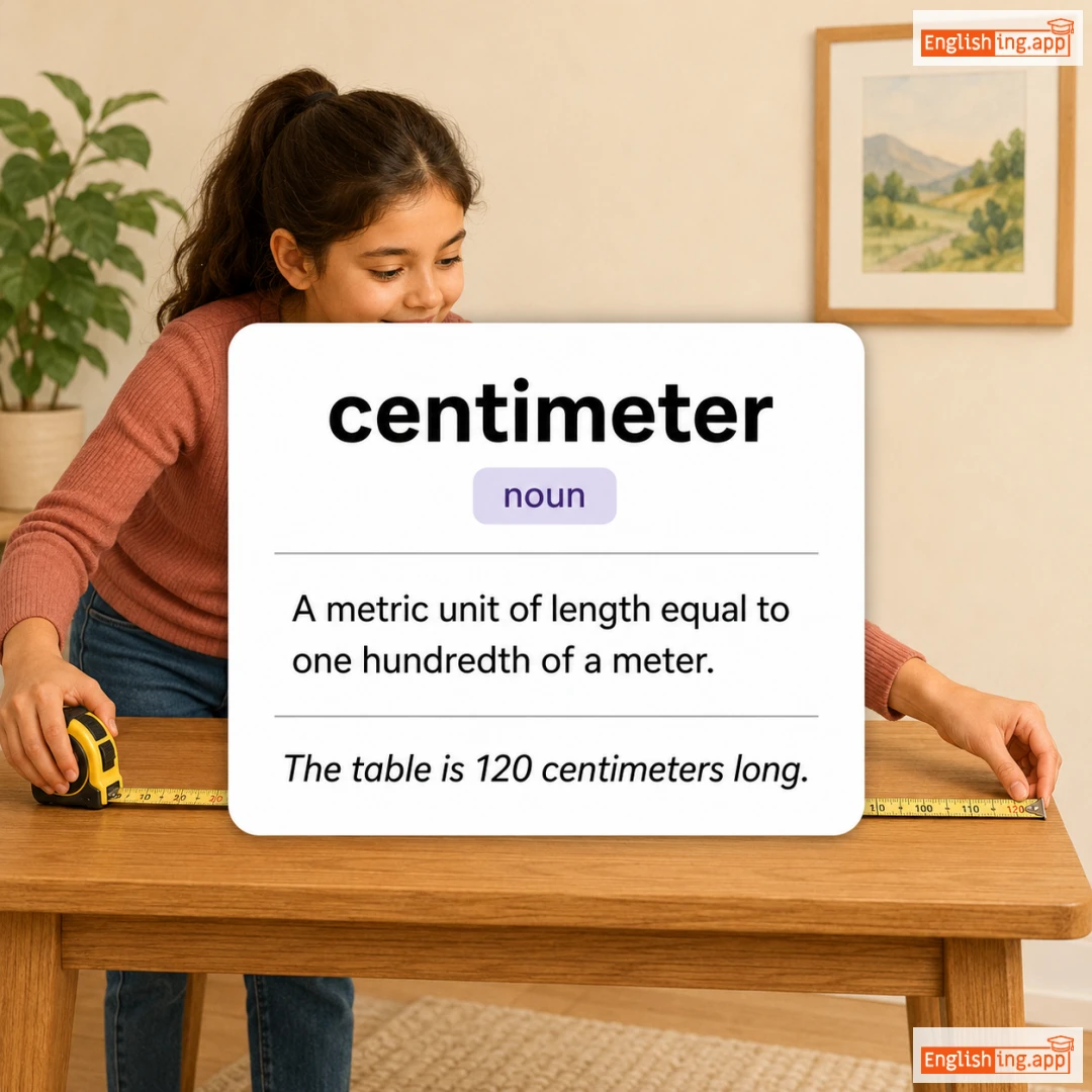 centimeter definition card — visual illustration of the meaning