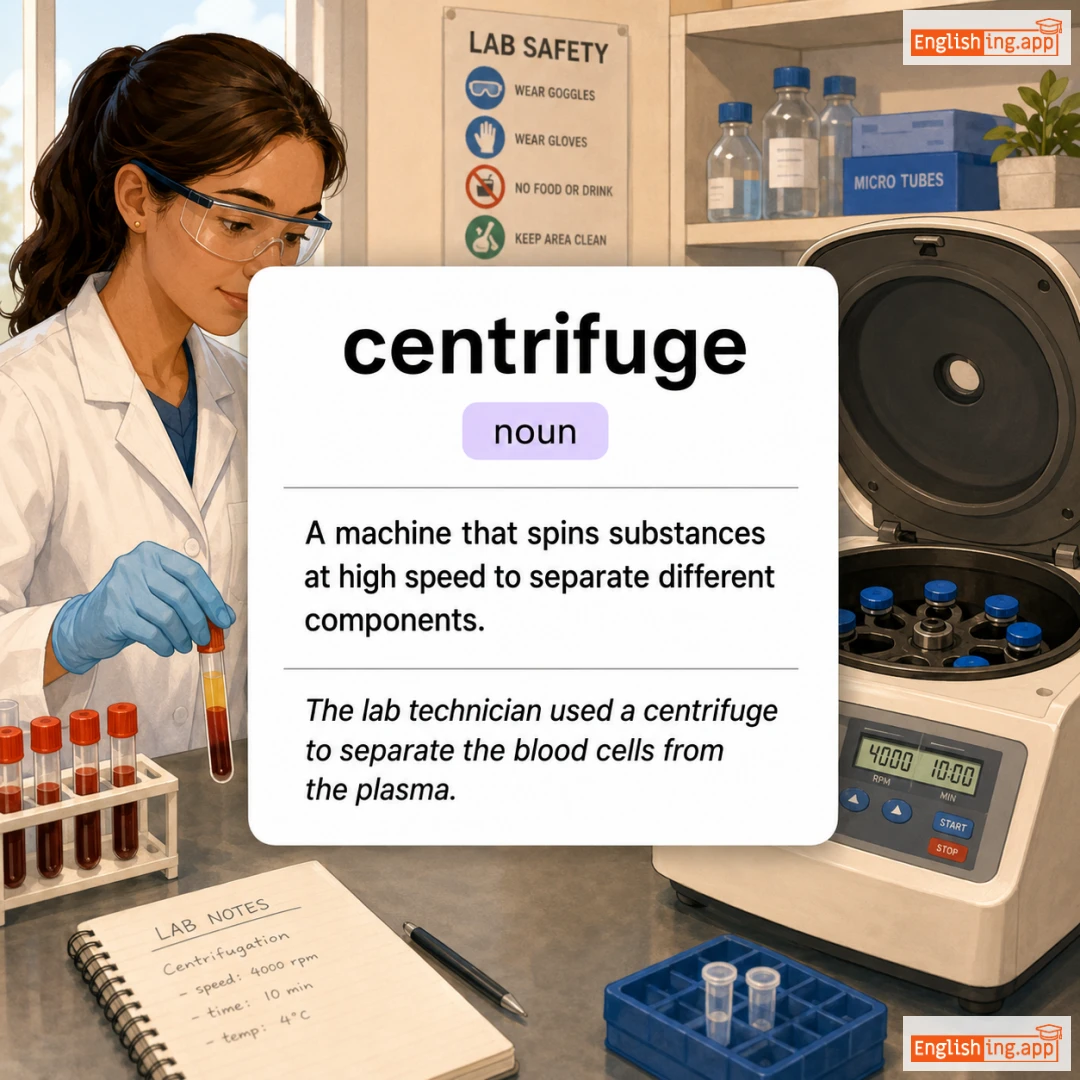 centrifuge definition card — visual illustration of the meaning