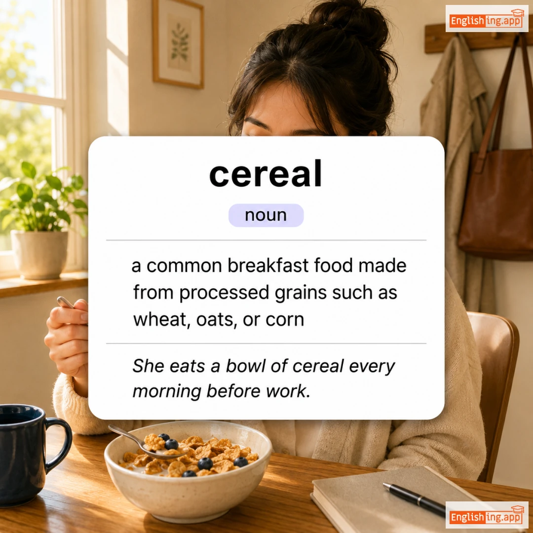 cereal definition card — visual illustration of the meaning
