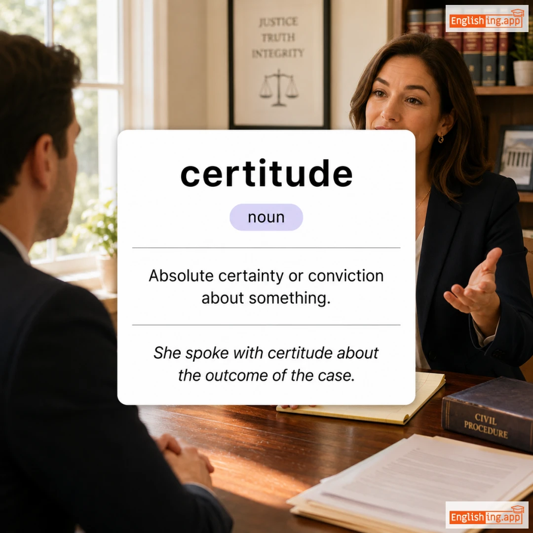 certitude definition card — visual illustration of the meaning