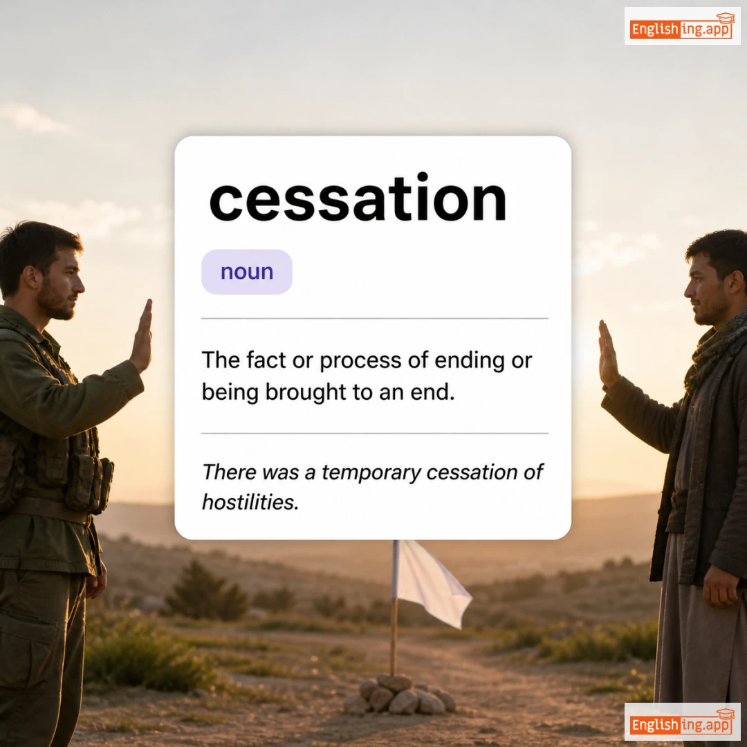 cessation definition card — visual illustration of the meaning