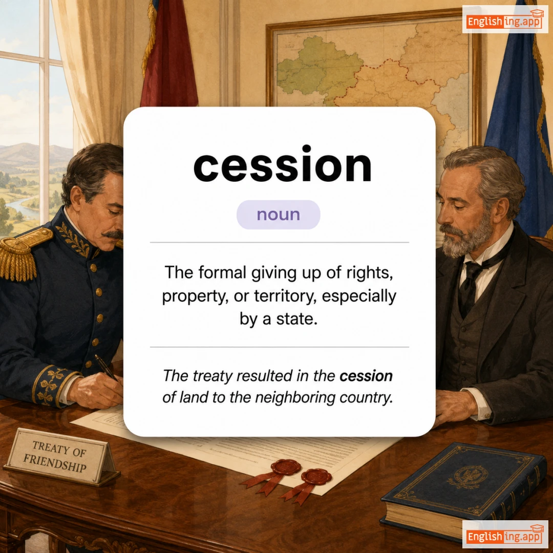 cession definition card — visual illustration of the meaning