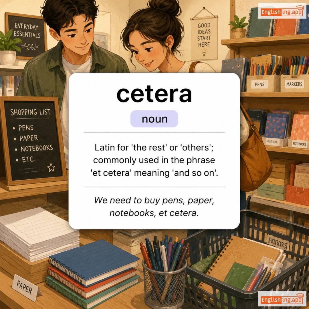 cetera definition card — visual illustration of the meaning