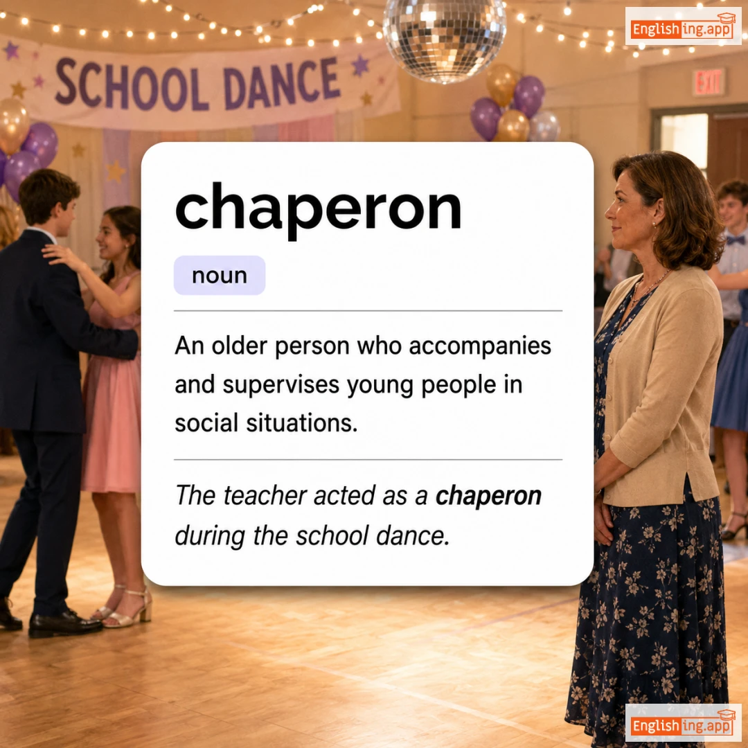 chaperon definition card — visual illustration of the meaning