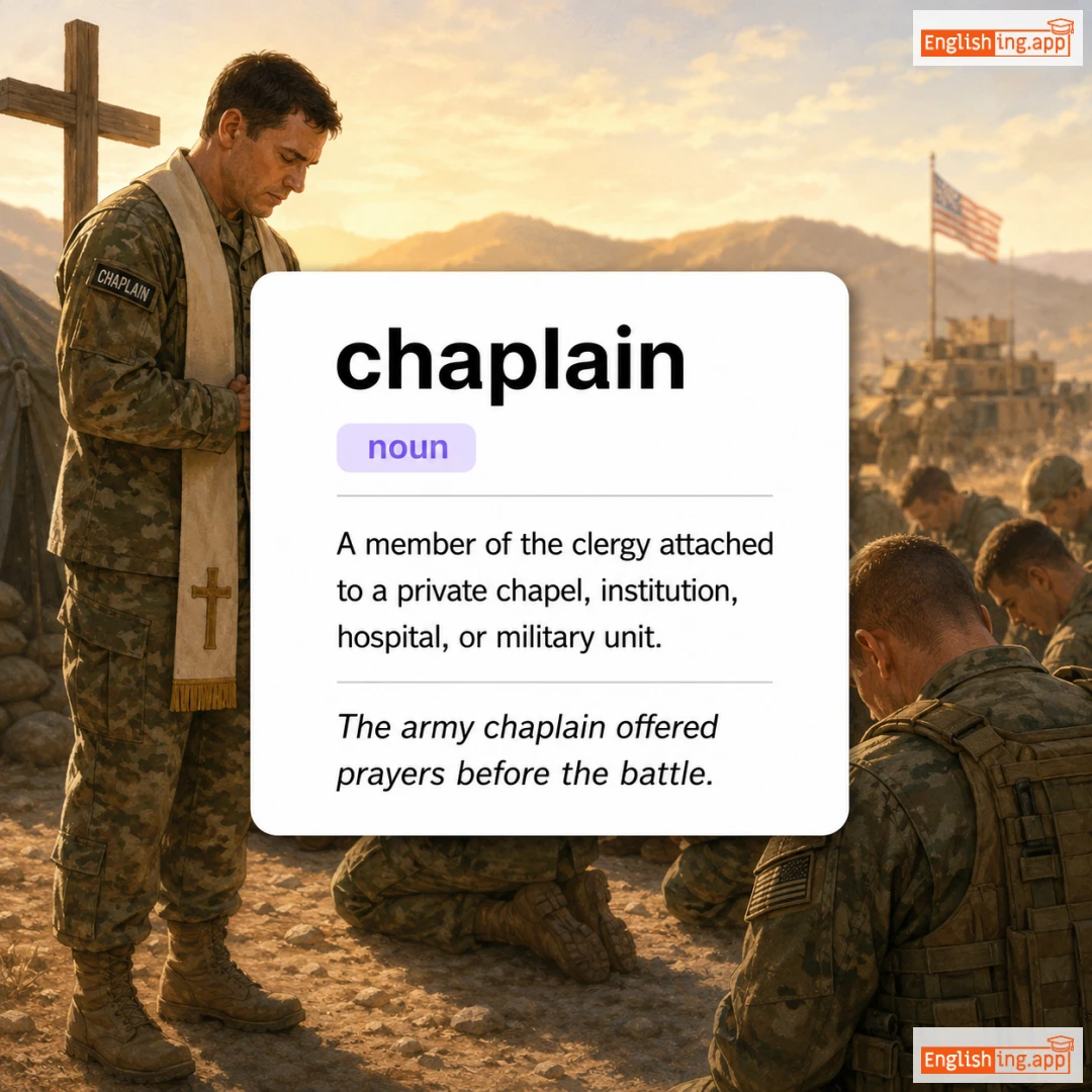 chaplain definition card — visual illustration of the meaning