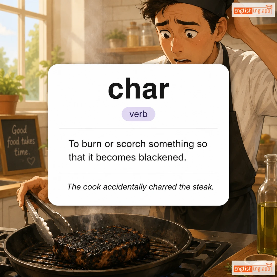 char definition card — visual illustration of the meaning