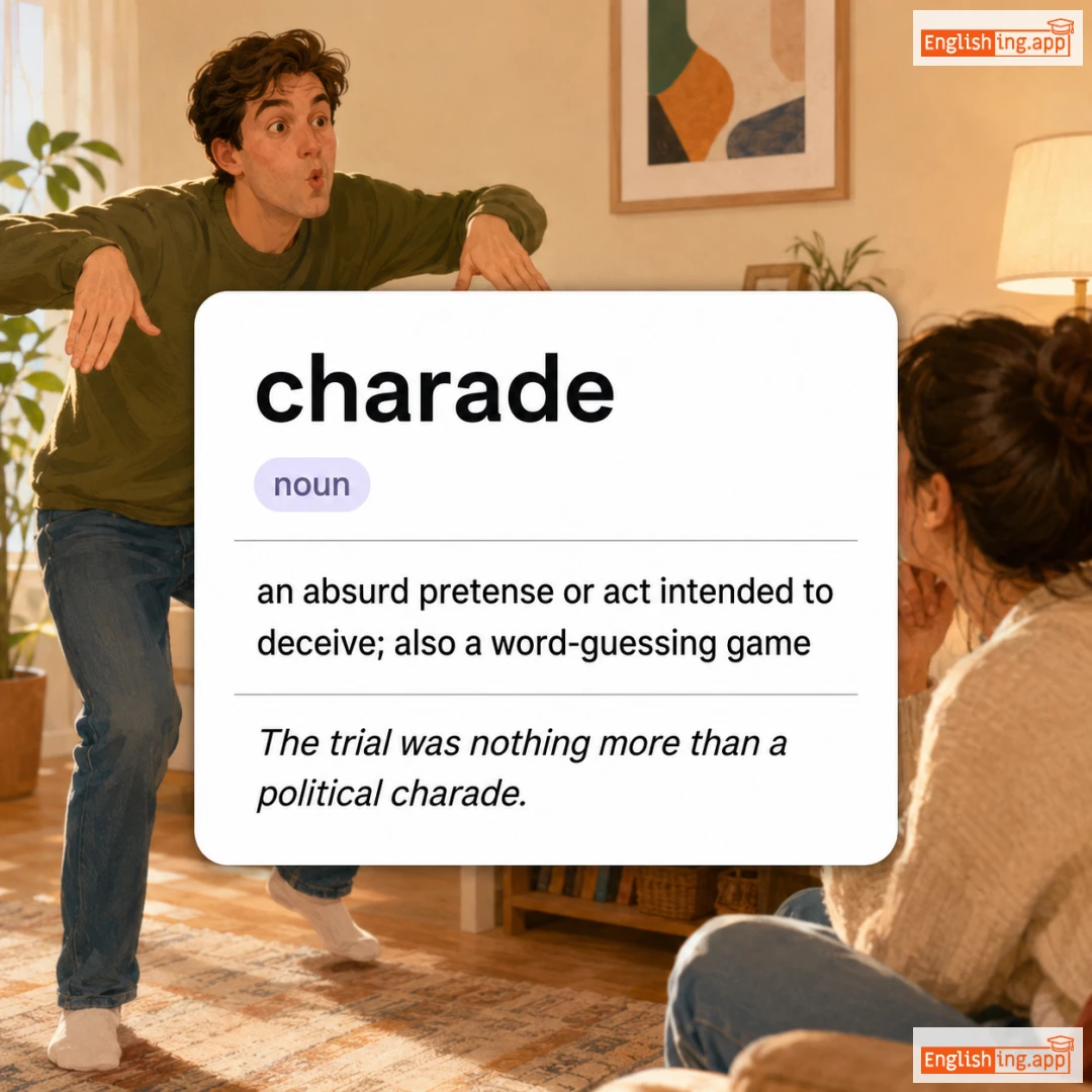 charade definition card — visual illustration of the meaning
