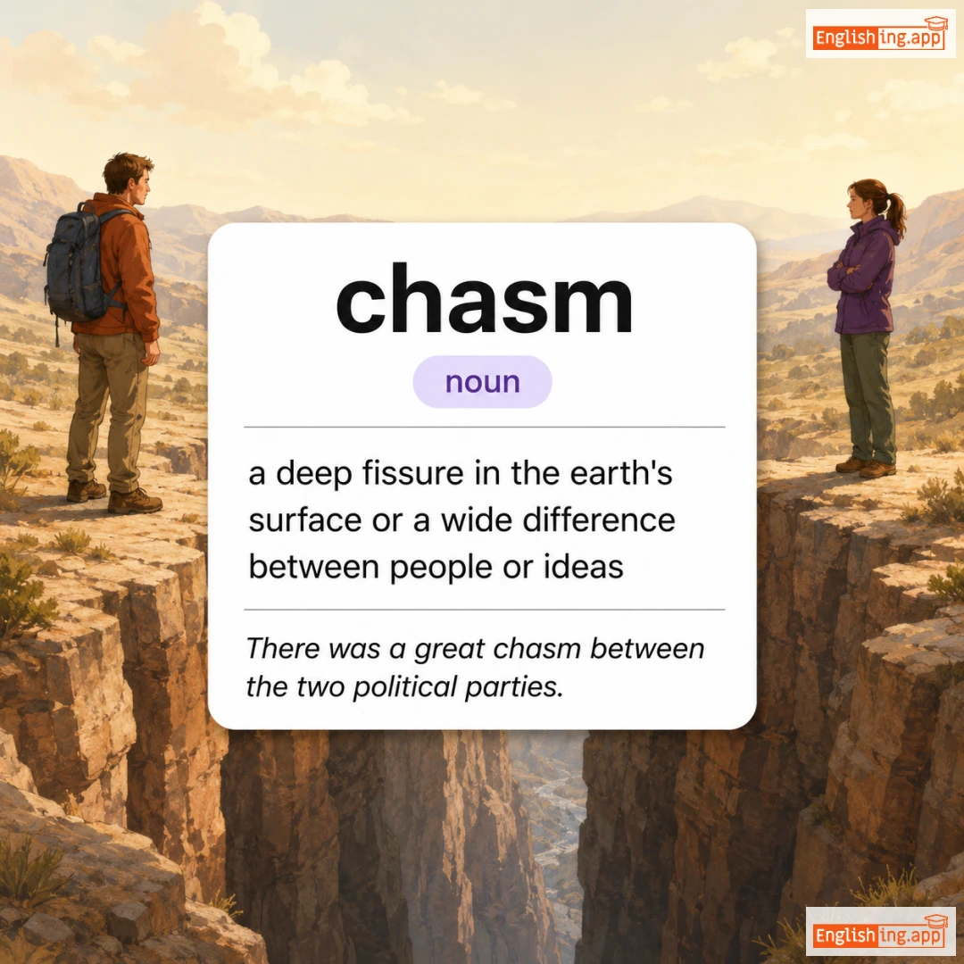 chasm definition card — visual illustration of the meaning