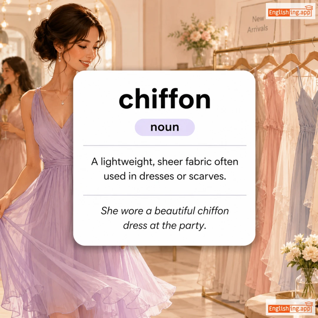 chiffon definition card — visual illustration of the meaning