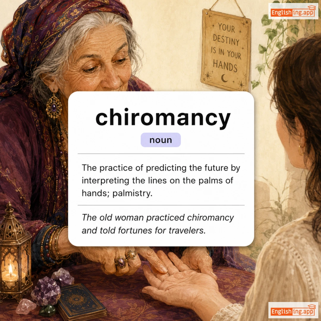 chiromancy definition card — visual illustration of the meaning