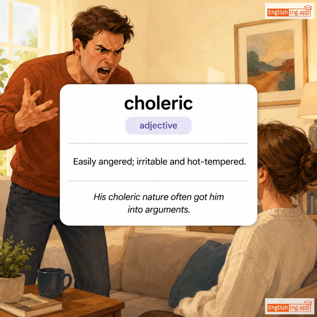 choleric definition card — visual illustration of the meaning