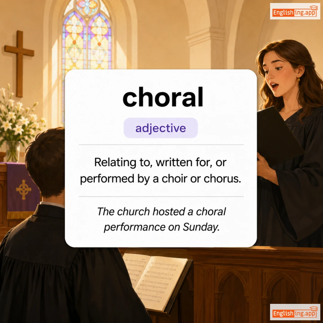 choral definition card — visual illustration of the meaning