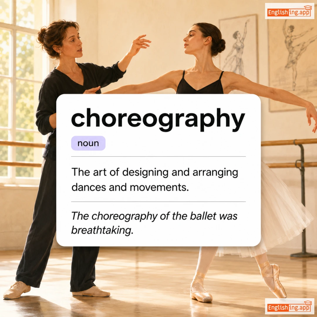 choreography definition card — visual illustration of the meaning