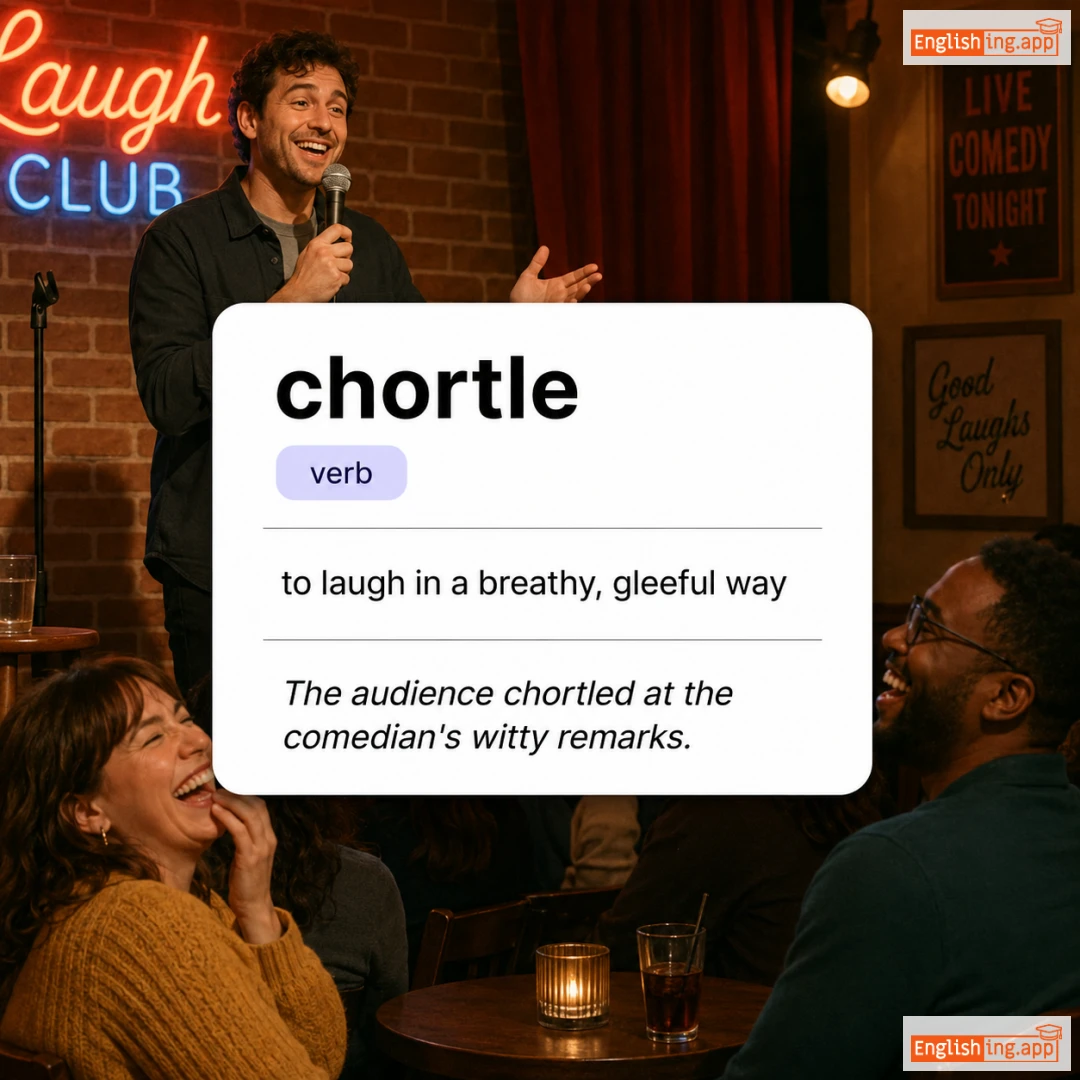 chortle definition card — visual illustration of the meaning