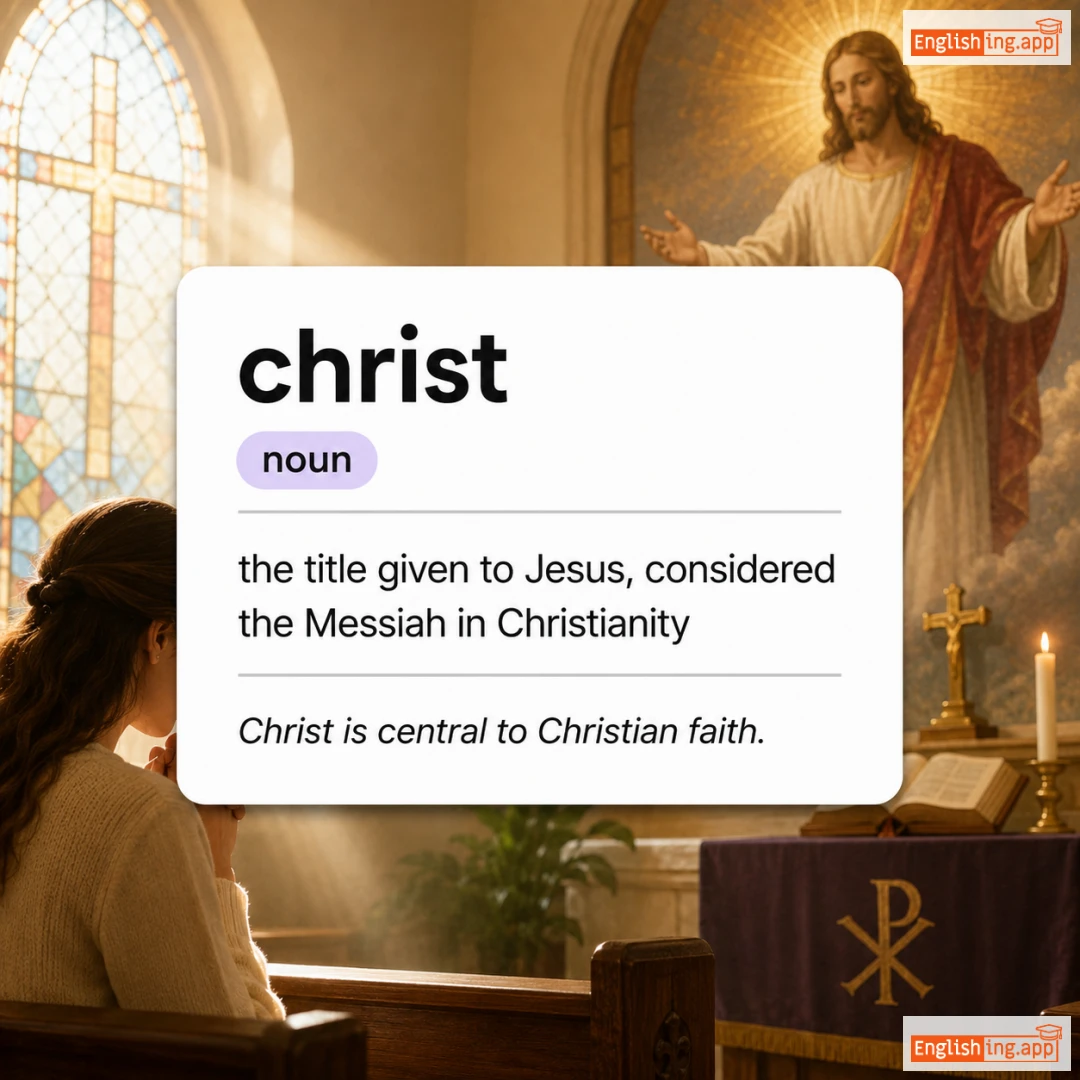 christ definition card — visual illustration of the meaning