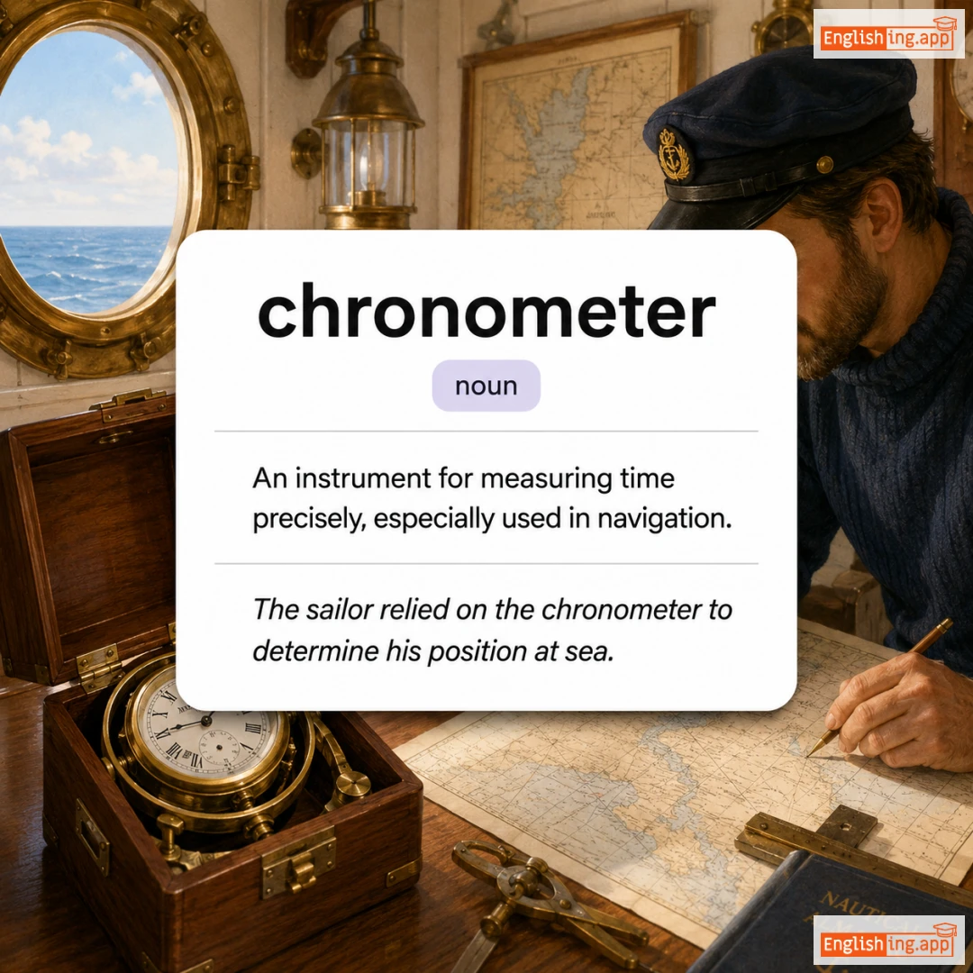 chronometer definition card — visual illustration of the meaning