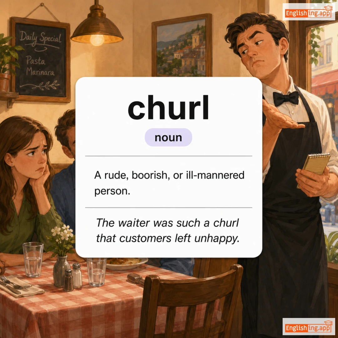 churl definition card — visual illustration of the meaning