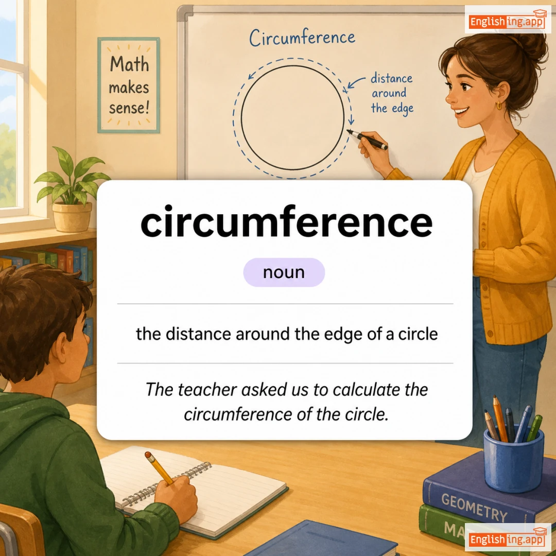 circumference definition card — visual illustration of the meaning