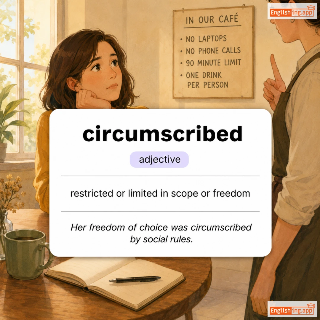 circumscribed definition card — visual illustration of the meaning