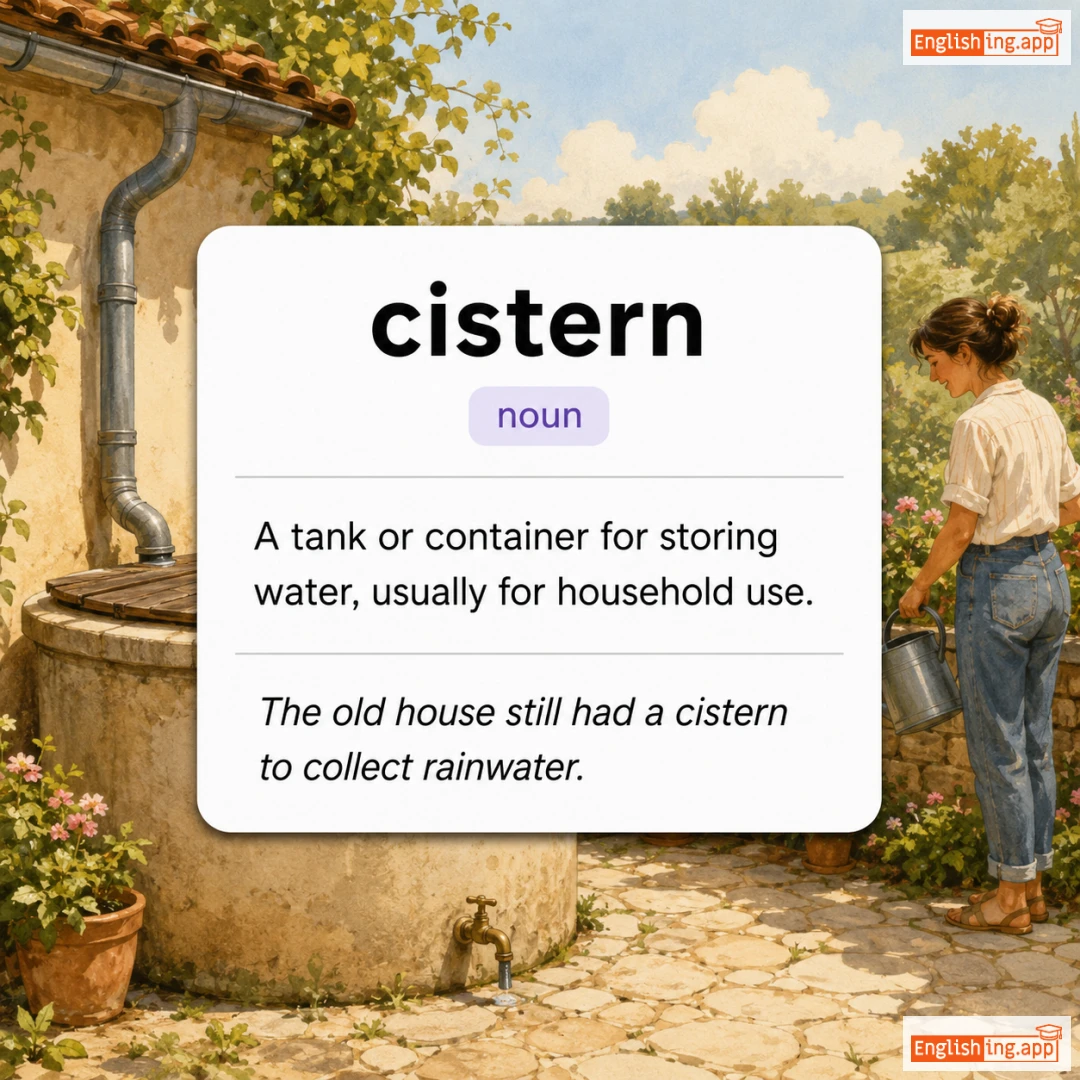 cistern definition card — visual illustration of the meaning