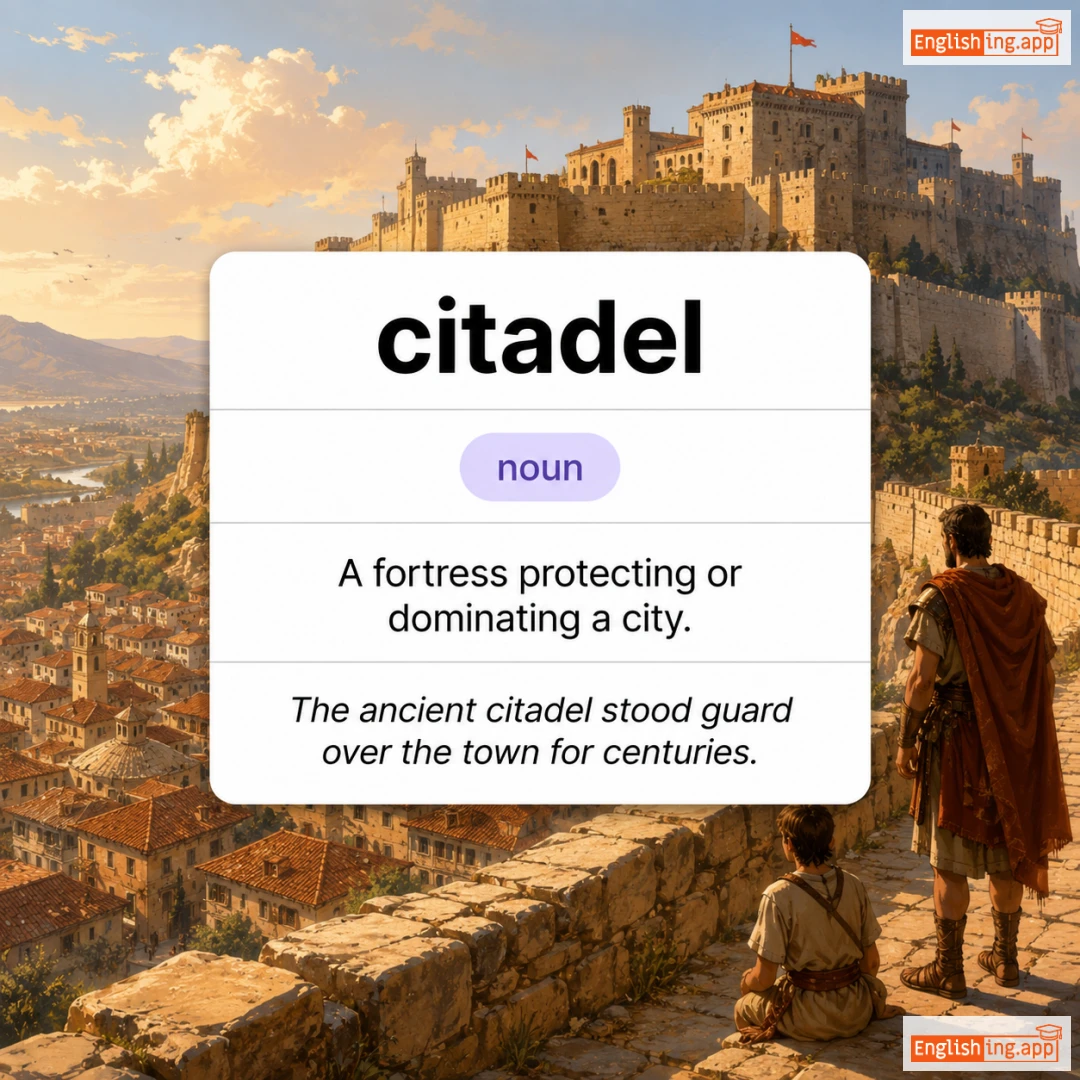 citadel definition card — visual illustration of the meaning