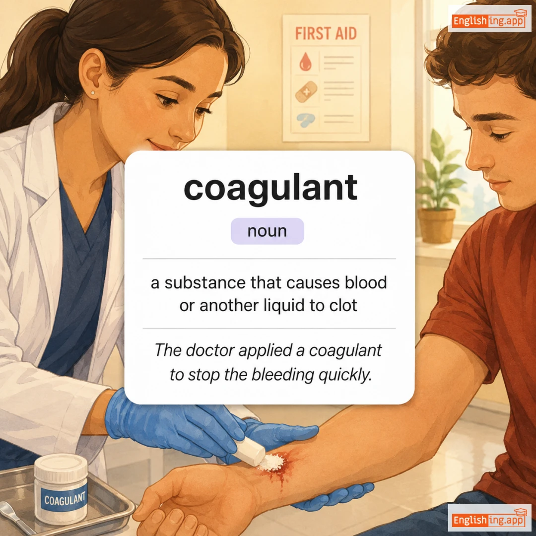 coagulant definition card — visual illustration of the meaning