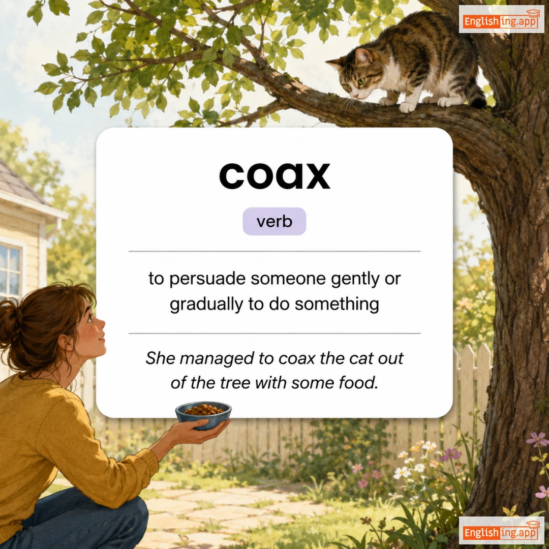 coax definition card — visual illustration of the meaning