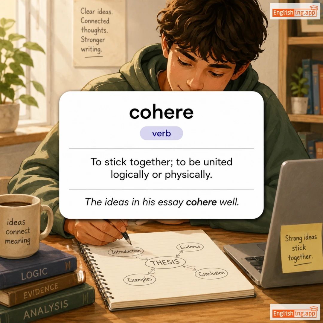 cohere definition card — visual illustration of the meaning