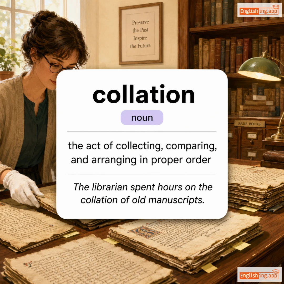 collation definition card — visual illustration of the meaning