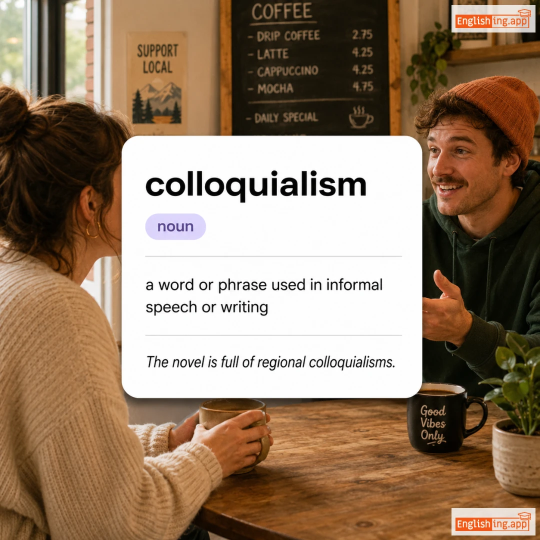 colloquialism definition card — visual illustration of the meaning