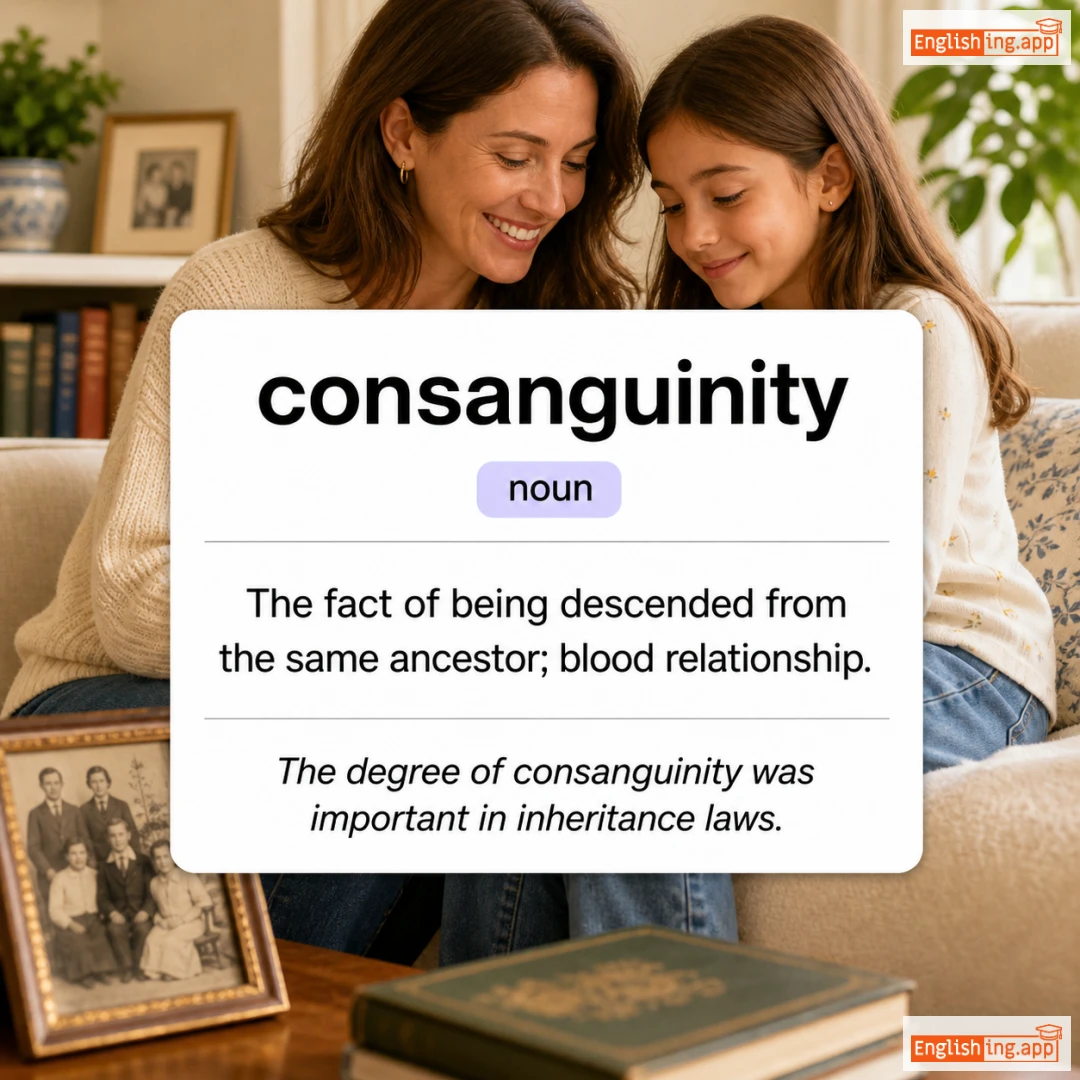consanguinity definition card — visual illustration of the meaning