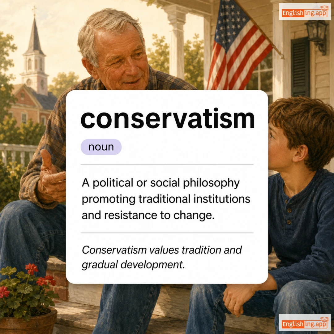 conservatism definition card — visual illustration of the meaning