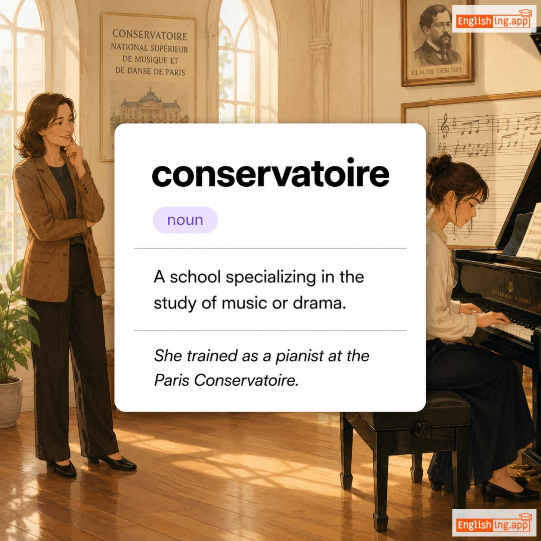 conservatoire definition card — visual illustration of the meaning