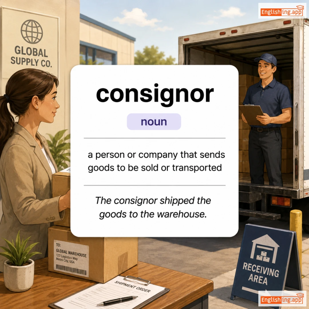 consignor definition card — visual illustration of the meaning