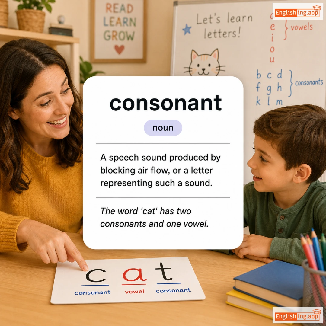 consonant definition card — visual illustration of the meaning