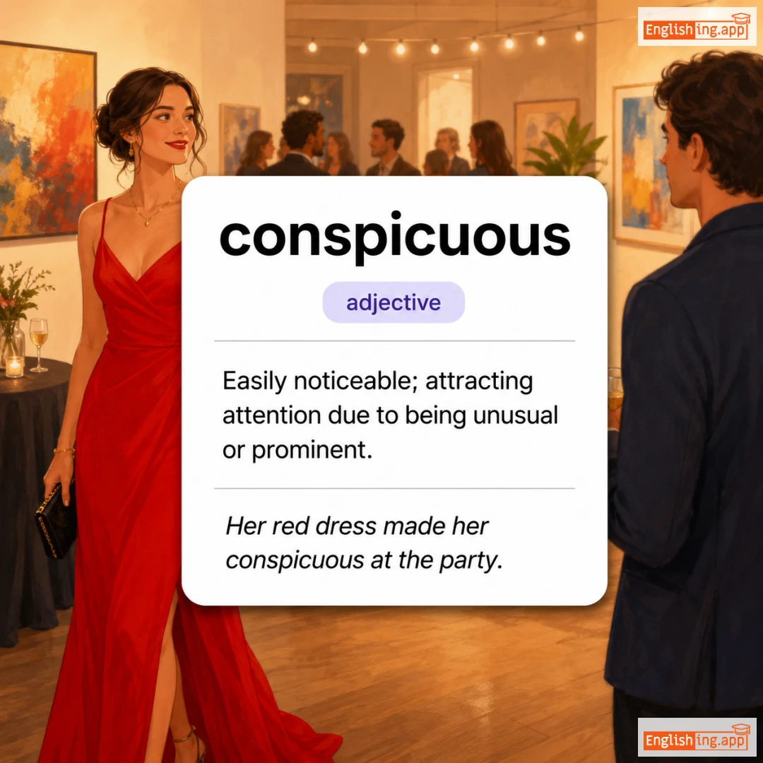 conspicuous definition card — visual illustration of the meaning