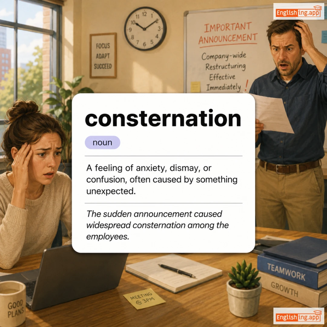 consternation definition card — visual illustration of the meaning