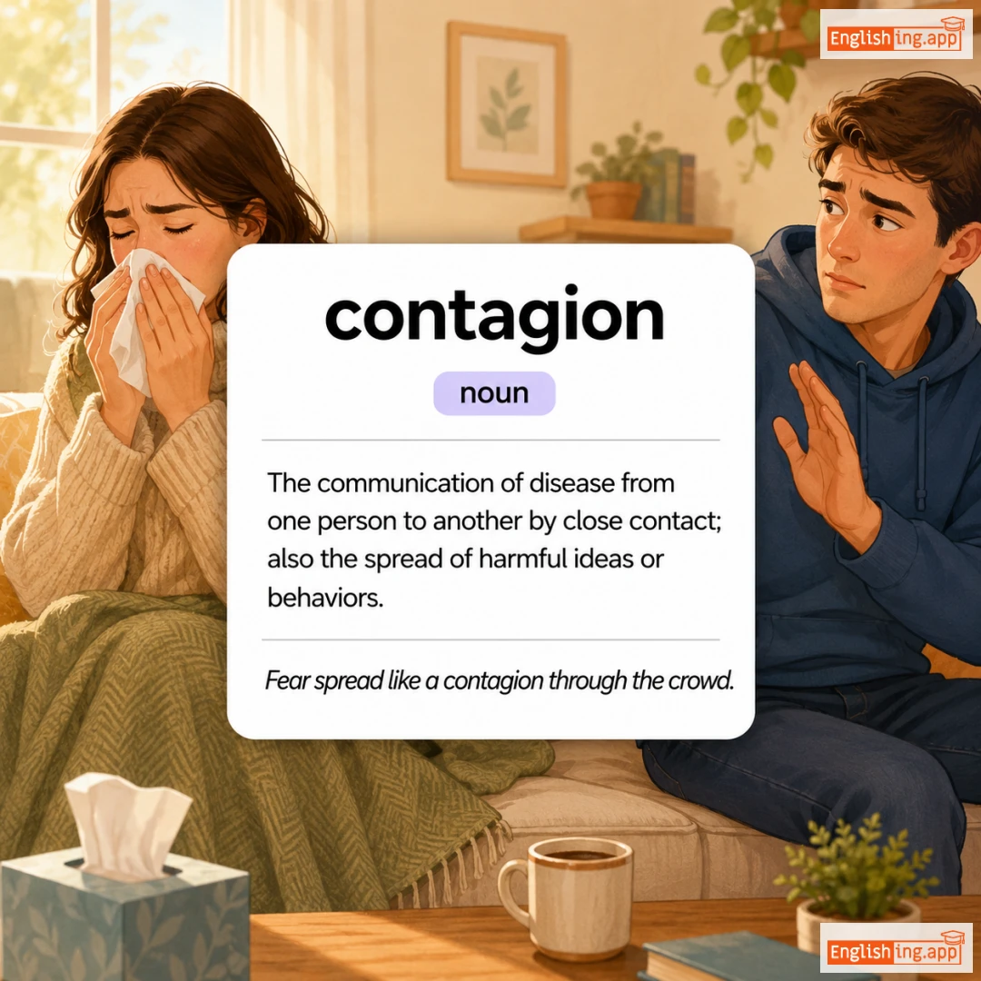 contagion definition card — visual illustration of the meaning