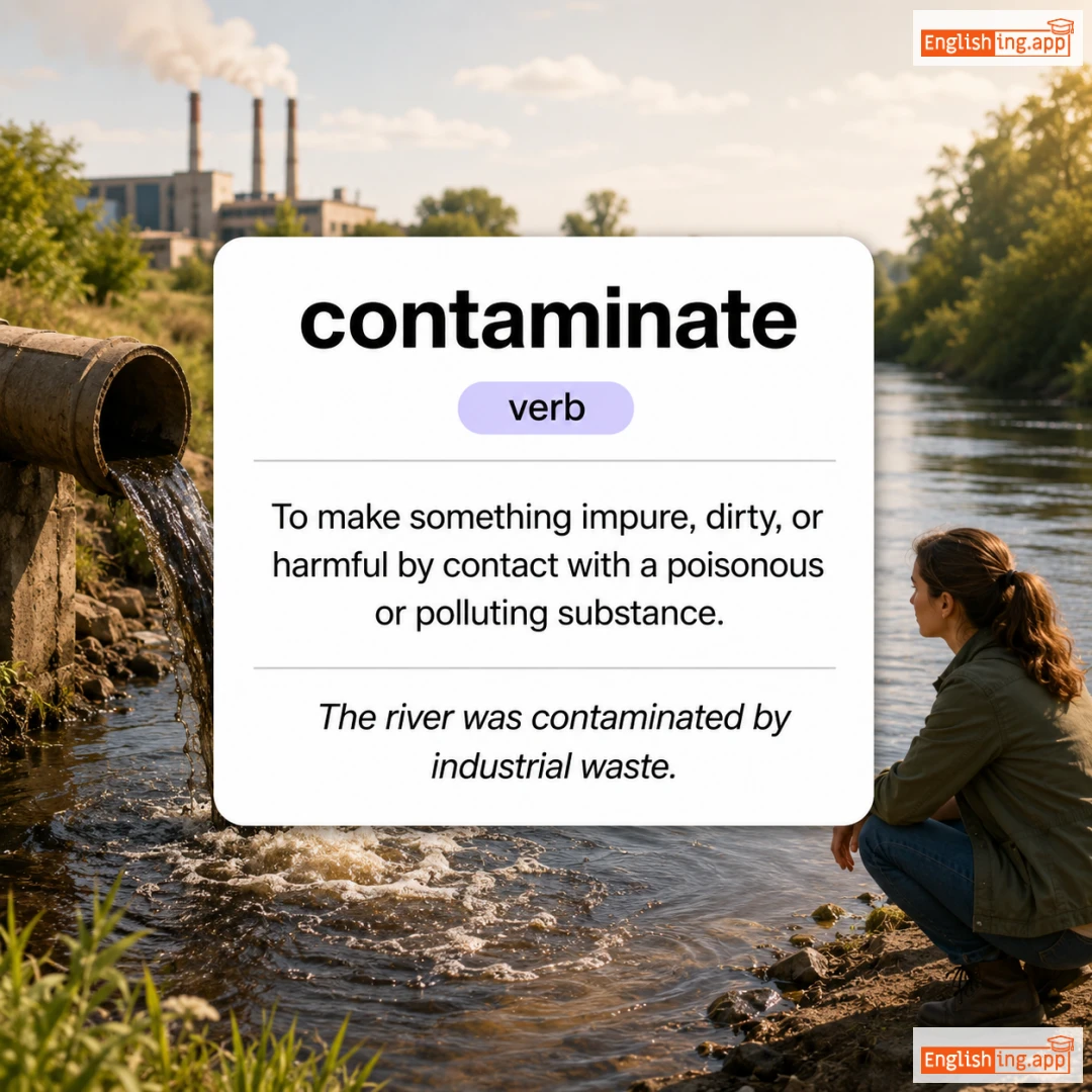 contaminate definition card — visual illustration of the meaning